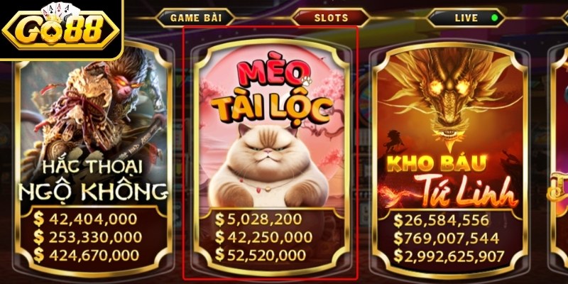 Mèo Tài Lộc Go88 – Trò Chơi Nổ Hũ May Mắn Cực Cuốn Hút 1 Game mèo tài lộc Go88 cực hot hiện nay