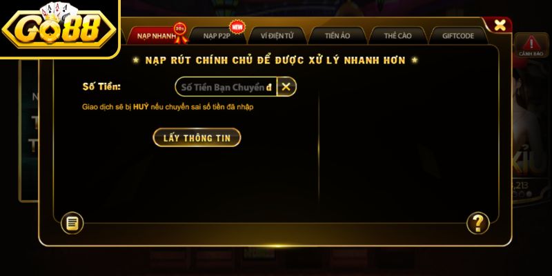 Nạp Rút Tiền Go88 3 Những điểm mà cược thủ cần chú ý khi thanh toán