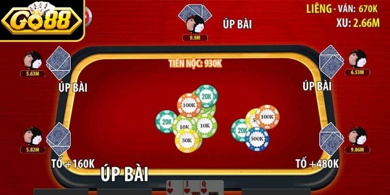 Liêng Online Go88 - Bluff Bài Khiến Đối Thủ Khiếp Sợ 2 Người chơi có nhiều lựa chọn cược