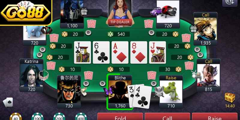 Texas Holdem Online Go88 - Cuộc Đấu Trí Đầy Kịch Tính 3 Chiến thuật giúp người chơi tìm kiếm cơ hội săn thưởng